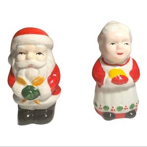 Mr.& Mrs. Santa Handcrafted Ceramic Salt & Pepper Shakers Collectible